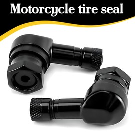 Motorcycle Angle Valve, 4 Pieces, Tyre Valve, 90 Degree Metal Valves, Rim Valve Extension Adapter, Aluminium Alloy Motorcycle Valves with Rubber Seal for Car, Motorcycle, Bicycle