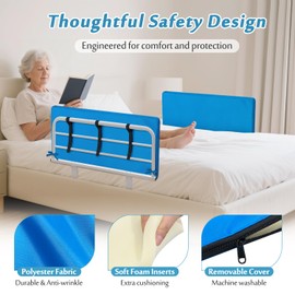 AOSSA Bed Rails Pads for Elderly Adults Bumper Bed Assist Railings for Seniors Guard Bars Safety Medical Side Rail Padding Pads Hospital Adjustable Half Rail Covers Cushion 31.5''x 14.2''x 0.8''