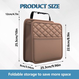 VBGURR Car Seat Organiser, Car Bin with Adjustable Buckle Strap, Waterproof Car Seat Back Hanging Bag for Car, SUV, Truck and Minivan, Practical Storage Bag (Brown)