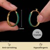 925 Sterling Silver White Crystal Stone Hoop Earrings for Women