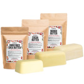 Better Shea Butter Better Shea Butter Set of Raw Shea Butter, Raw Mango Butter, Unrefined Cocoa Butter For Soap Making and DIY Body Butters, Lip Balms, Body Lotions - Each Butter is 16 oz Making 48 oz Total (3-Pack Set)