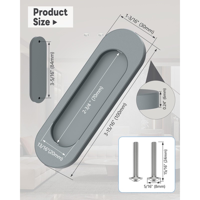 MeBantoo 2 Pack Self-Stick Door Handles, 4 Inch Aluminum Alloy