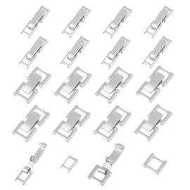 SUPERFINDINGS 20 Sets 2 Styles Brass Fold Over Clasps Silver Plated Brass Watch Band Clasps Necklace Bracelet Extenders Foldover Extension Clasp for DIY Jewelry Making