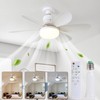 Socket Fan Light with 6 Blades, 3 Color Dimmable &