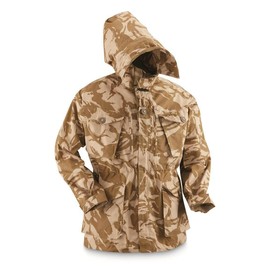 British Army Mens Military Jacket Original Hooded Desert Camouflage Military Surplus Gear Windproof & Breathable