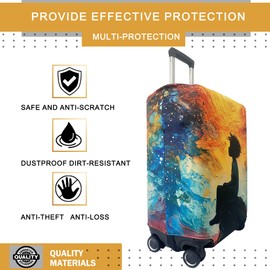 Meetravel Luggage Covers For Suitcase Tsa Approved,Suitcase Cover Protector Fit 30-32 Inch Luggage,Washable Elastic Stretchy Anti-scratch Luggage Sleeve