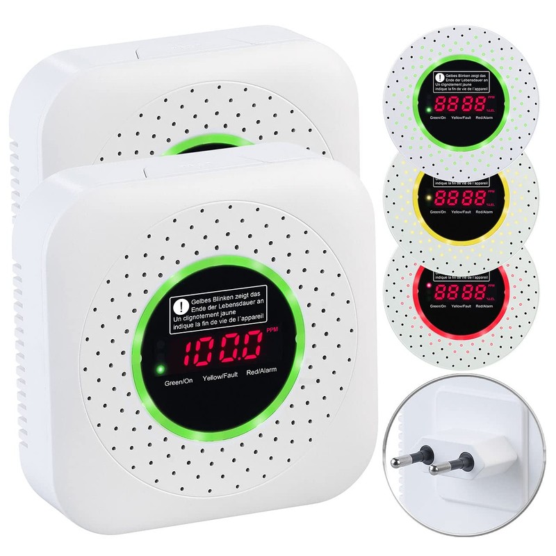 VisorTech Gas Detector: Set of 2 Design Socket Multi Gas
