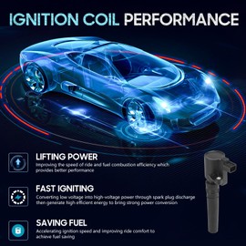 Hurotoms 8PCS Ignition Coil Pack with 8PCS Iridium Spark Plug Compatible with Ford Thunderbird Jaguar S-Type Lincoln LS 3.9L 4.0L 4.2L V8 2000-2006, Replace for FD506 GN10131 IC404