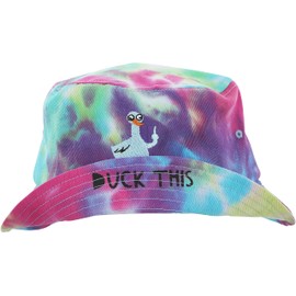 Pavilion Gift Company Duck Humorous Tie Dye Adult Bucket Hat, Multicolor, One-Size-Fits-Most