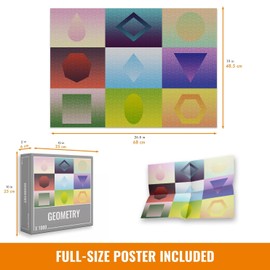 Cloudberries Rompecabezas de geometría: rompecabezas fácil de 1000 piezas para adultos