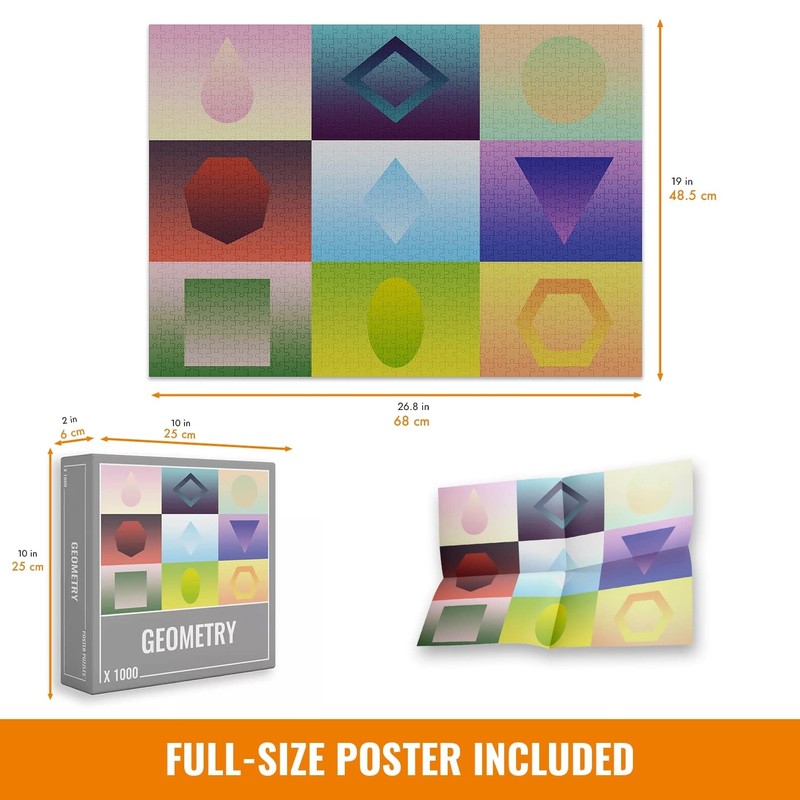 Cloudberries Rompecabezas de geometría: rompecabezas fácil de 1000 piezas para