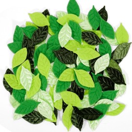 Mililanyo Pack of 100 Padded Felt Fake Leaf Velvet Leaf Appliques/Craft Green for DIY Projects