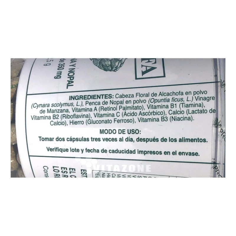 Alcachofa 150 Capsulas Vinagre De Manzana Y Nopal Prosa Sin