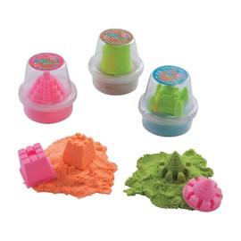 Fun Express Modeling Sand Set for Kids - 12 Pack in Assorted Colors - Party Favors and Active Play Toys