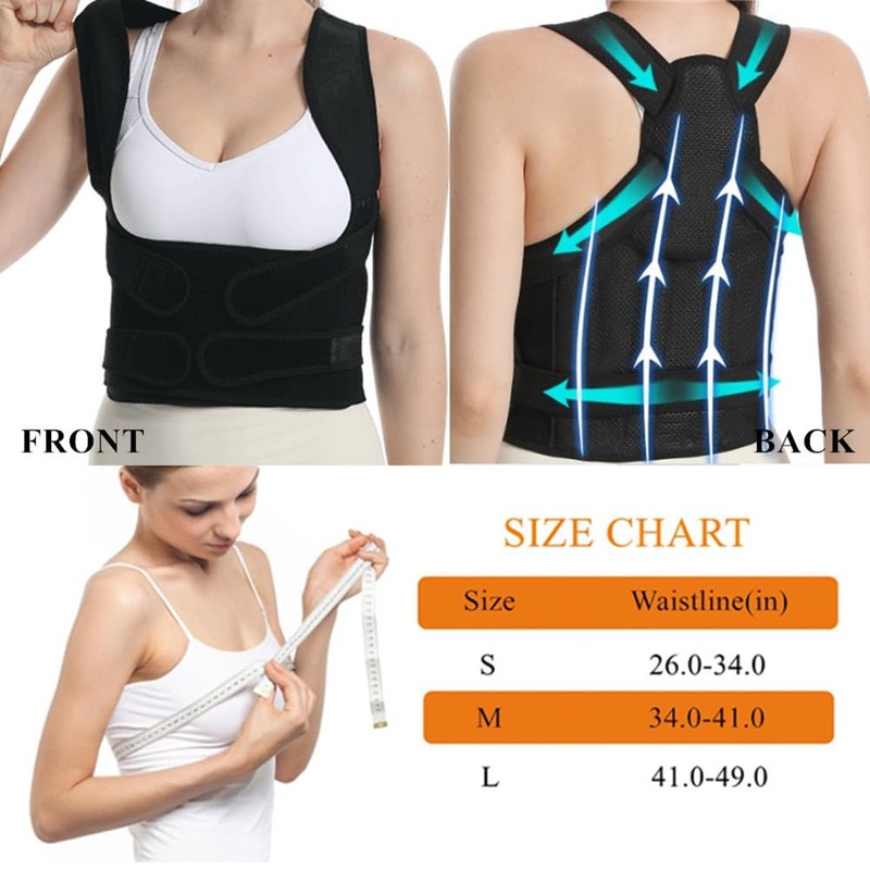 WEEOATAR Upper Back Support Posture Corrector Strap Posture Trainer, Breathable,