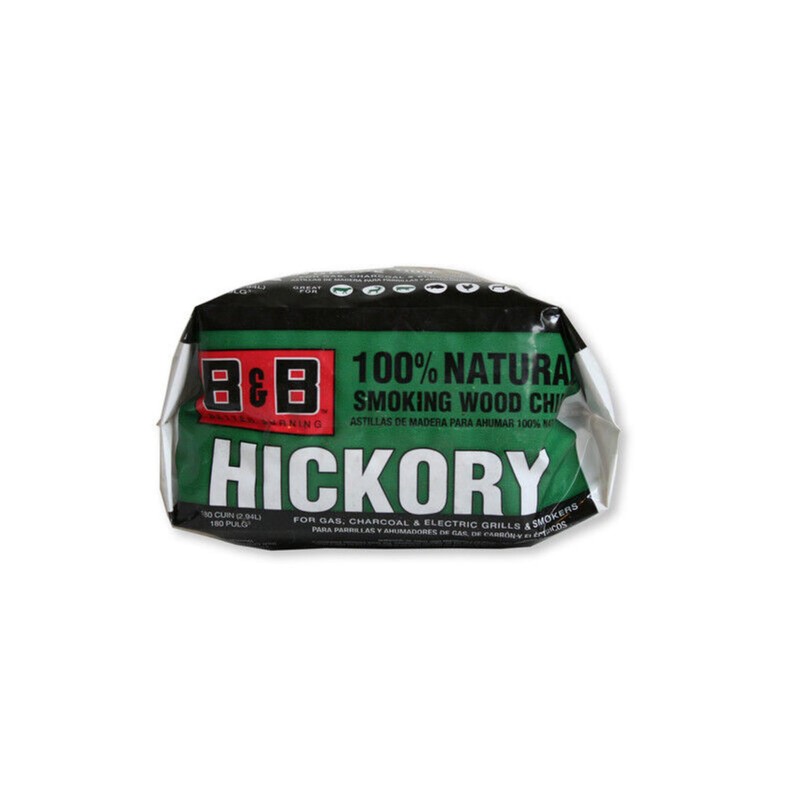 B&B Charcoal Hickory Wood Smoking Chips 180 cu. in. -