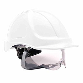 Portwest Mens Site Safety Workwear Endurance Visor Helmet Hard Hat White