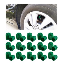TNAIYH 30PCS TPMS Car Tire Valve Stem Caps, Rubber Dustproof Vehicle Air Dust Stem Covers with O-Ring Rubber Seal, Airtight Auto Tyre Valve Caps, Universal for SUV Truck Motorcycle (Green)