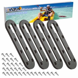 IVYSUN Kayak Track Rail - Low Profile Design for Fishing Rod,Cup Holders and Paddle Holders | High-Strength Nylon&Stainless Steel 304 | Kayak Accessories Mount Track & Rail System for Kayak(7IN,4PCS)