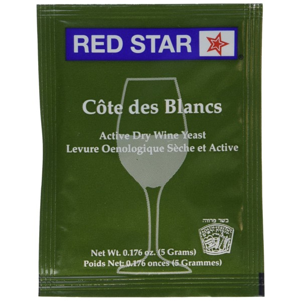 Home Brew Ohio RS-CTBx10 Red Star Cote des Blancs Wine Yeast, 5 Gram - 10-Pack, Green