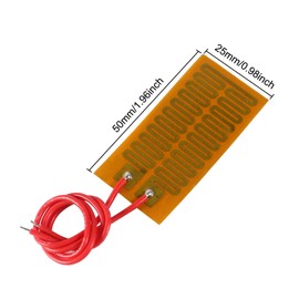 10 PCS 25mmx50mm Film Heater Plate Adhesive Pad, PI Heating Elements Film 12V 7W Strip Heater Adhesive Polyimide Heater Plate