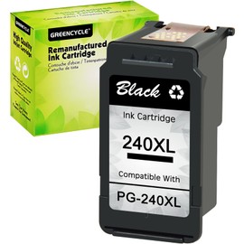 greencycle Remanufactured 240 XL PG-240XL Ink Cartridge Compatible with Canon PIXMA MG3620 MG4220 MG3220 MG2220 MX392 MX432 MX472 MX512 MG3522 MX522 MX532 Printer (Black, 1 Pack)