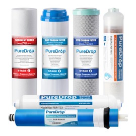 PureDrop PDR-F6K Replacement Reverse Osmosis Water Filter Set for 6-Stage Under-Sink Water Filtration Systems with Alkaline Mineral Filter