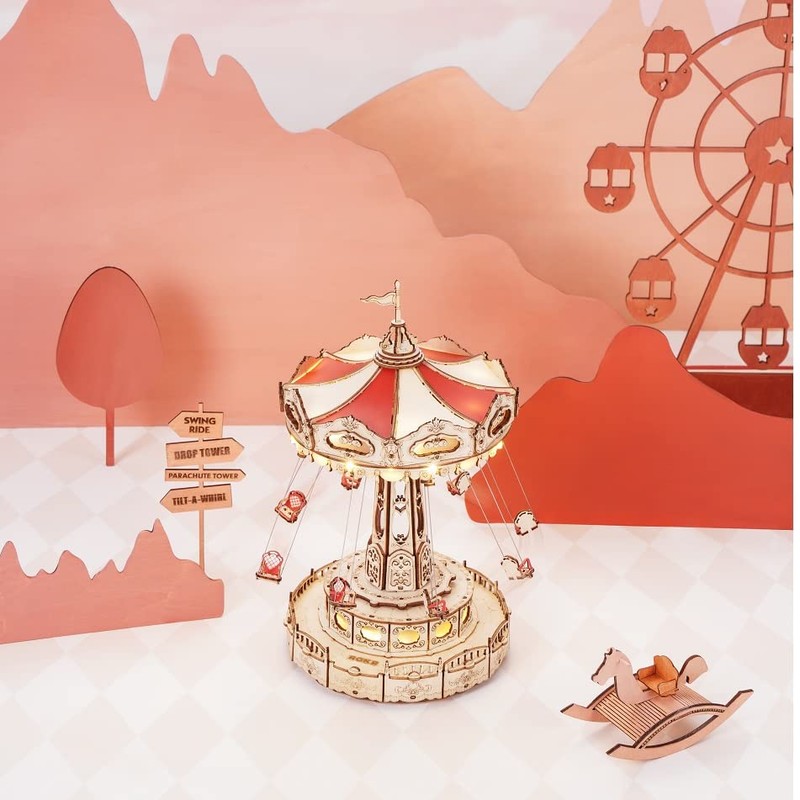 Tsukurundo ® Robotime 3D Wood Puzzle Amusement Park Series (Swing