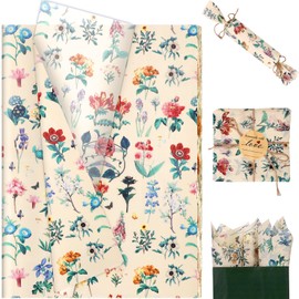 20 Sheets Wildflower Tissue Paper, 20x14in Wildflower Wrapping Tissue for Spring Birthday Wedding Gift Supplies