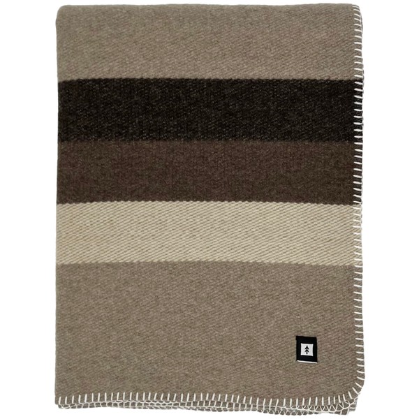 EKTOS King Size Wool Blanket, 90" x 108", Extra Large Wool Blanket for Camping or Bed (Desert Khaki Striped, King)