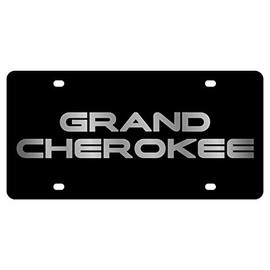 Eurosport Daytona Compatible with Jeep Grand Cherokee License Plate on Black Steel