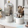 Rotating Makeup Brush Holder – Makeup Organizer With Lid, Cosmetic