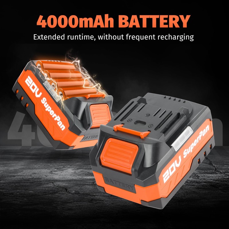 Cordless Angle Grinder 20V,8500RPM Brushless Motor, 4-1/2'' Blade,2×4.0Ah Battery &