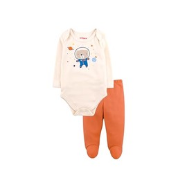 Baby Creysi Set de Pañalero con Pantalón con Diseño Astronauta, Unisex Bebé, 0 Meses, Amarillo