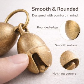 kcrygogo Brass Bell for Medium/Large Dogs Loud & Clear Bells for Collar/Leash Bell Tracker Noise Maker Anti-lost Bell(4pcs)