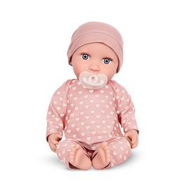 Babi Baby Doll with Clothes in Pink and Dummy - Soft 36 cm Doll with Light Skin Tone and Blue Eyes - Toy from 2 Years
