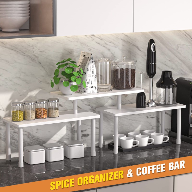 JayRex Bathroom Organizer Countertop Kitchen Counter Shelf 2 Tier Separable