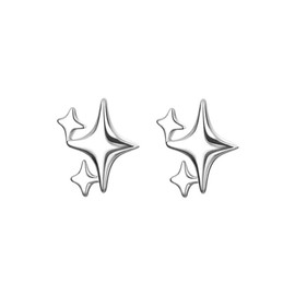 FDEETY Earrings Silver 925 Star Stud Earrings Jewellery Light Small Sleep Simple Cute Hypoallergenic Earrings for Women and Girls Birthday Gifts, Sterling Silver