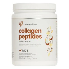 ela nutrition | Collagen peptides Keto Vanilla Creamer | Péptidos bioactivos de colágeno hidrolizado + goMCT + sabor vainilla natural | 510 gr (30 por