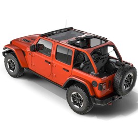 Savadicar Mesh Shade Top, Roof Sunshade Cover for 2018-2023 Jeep Wrangler JL JLU 4XE & Gladiator JT, UV Protection & Heat Reduction for Enhanced Comfort on The Road, Durable Polyester, Black