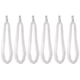 Oojami 72 Pieces 33 inch 07mm White Color Mardi Gras Beads Beaded Necklace Ideal for New Years Eve, Anniversary Party, Party Favors, and Table Centerpiece Decorations