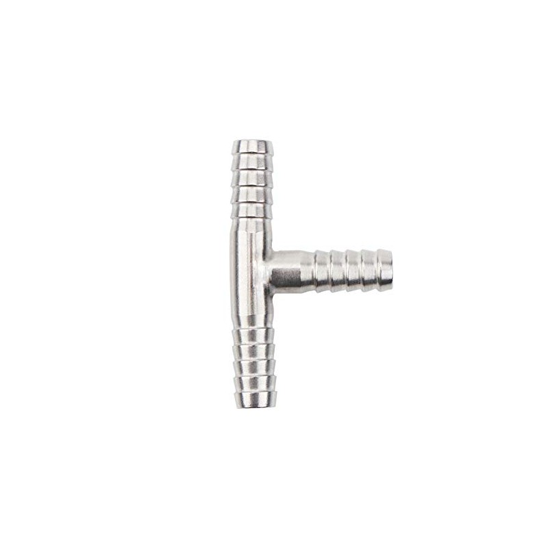 Beduan Stainless Steel 1/4" Hose Barb, 3 Way Tee T