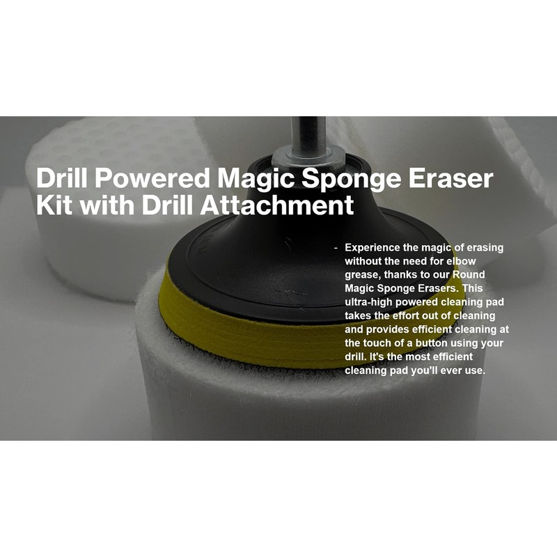 3.5” Drill Powered Magic Sponge Eraser 6 Pieces Kit with