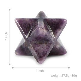 Artistone Amethyst Merkaba Star Crystal 1 Inch Carved Gemstone Crystals Protection Sacred Meditation Energy Healing Reiki Chakra Stone, Pocket Eight-Pointed Stars