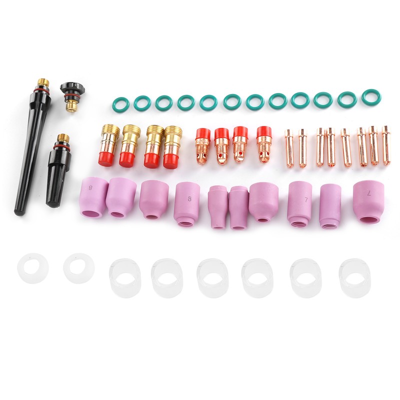 49Pcs TIG Welding Torch Kit Collets Ceramic Nozzles Cups Replacement