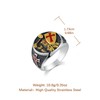 HZMAN Knights Templar Ring for Men Stainless Steel Medieval Red