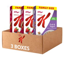 Kellogg’s Special K Breakfast Cereal, Family Breakfast, Fiber Cereal, Family Size, Variety Pack (3 Boxes)