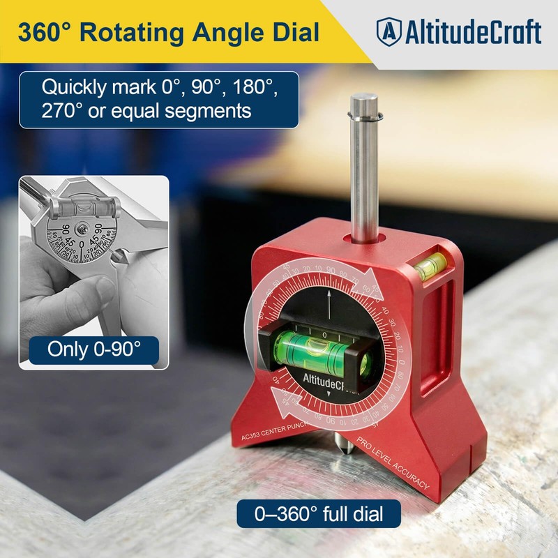 AltitudeCraft Magnetic Pipe Center Finder Punch Tool, 1–10 Inch Fitter