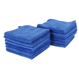Takumi Cloth Car Wash Towel, Cleaning Cloth, 12 Microfiber Cloths, Small Size, 9.8 x 9.8 inches (25 x 25 cm), Water Absorbent, Quick Drying, Blue
