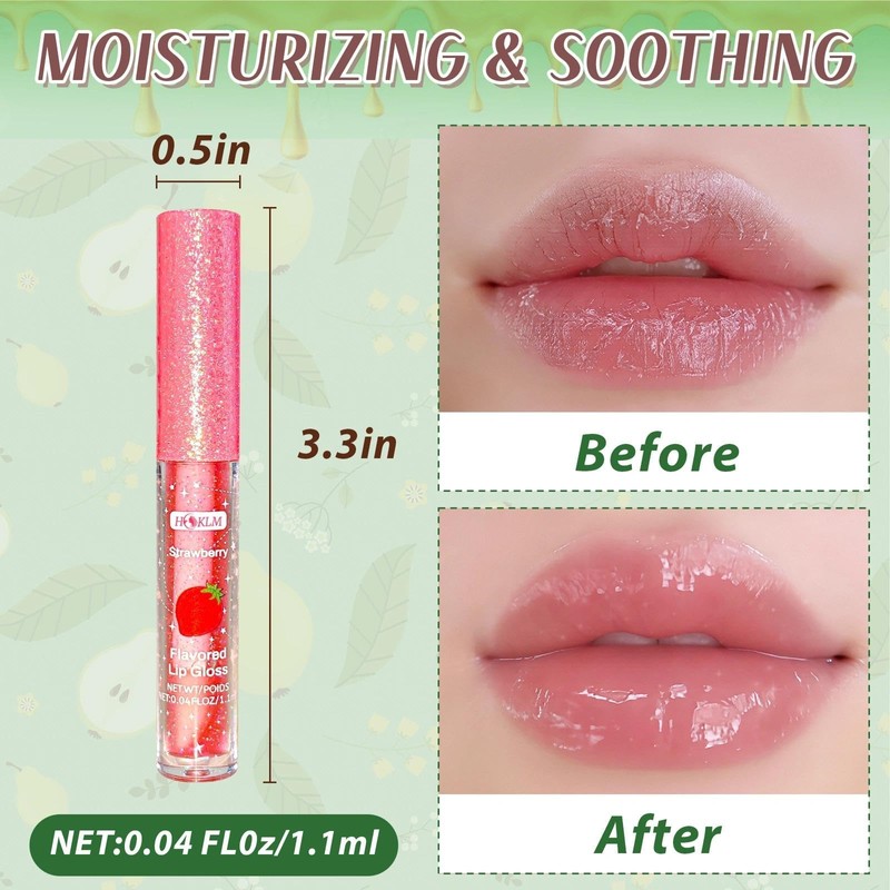 HCKLM 9 Pcs Mini Lip Gloss Bulk,Long Lasting Moisturizing with